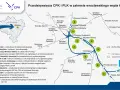 Mapa przedstawia planowane inwestycje kolejowe w rejonie Wrocławia, w tym modernizację węzła Grabiszyńskiego i budowę linii KDP.