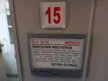 Tablica informacyjna pociągu TLK 15110 "Biebrza" na trasie Warszawa Wschodnia - Gdynia Główna.